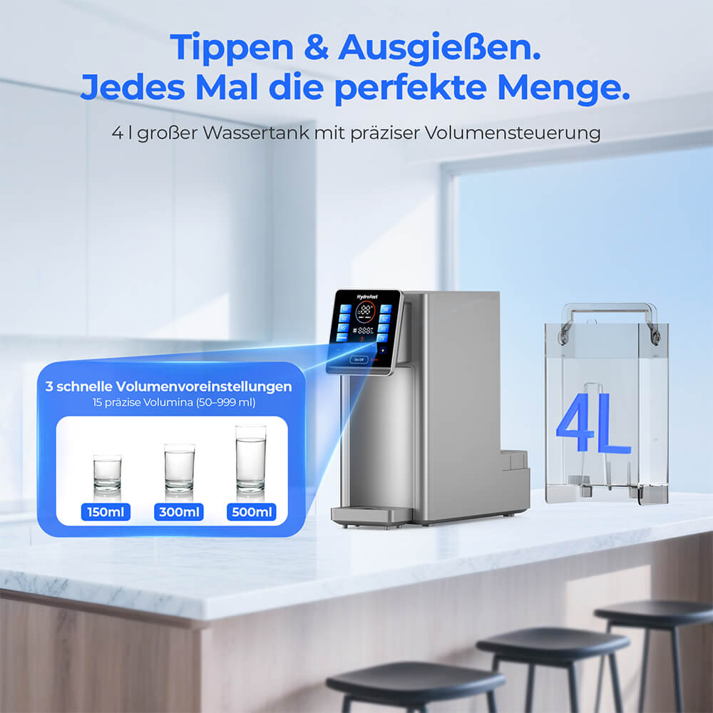 Hydrofast W100 Wasserreiniger f&uuml;r die Arbeitsplatte + HiBREW H10A halbautomatische Kaffeemaschine