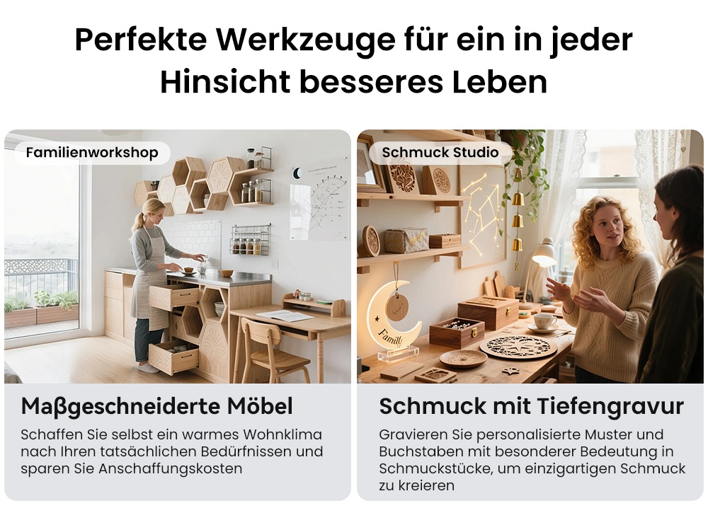 TWO TREES TTC450 Ultra CNC Fräsmaschine, 500W Spindel, Dualer CNC & Lasermodus, 0,05mm Hohe Präzision, 3,5" IPS Touchscreen, 460x460x100mm Arbeitsbereich, Kompatibel mit Metall/Acryl/Holz