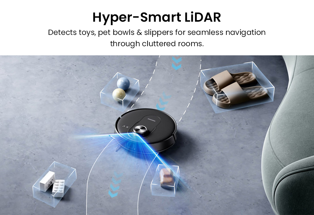 Proscenic Q8 Max+ Robot Vacuum and Mop, 8000Pa Suction, 200min Runtime, 3200mAh Battery, 60-Day Auto-Empty, 3L Dust Bag, LDS LiDAR Navigation, Multi-Floor Mapping, App & Voice Control