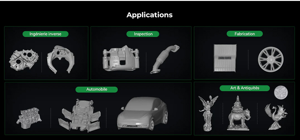 Creality Raptor Pro Scanner 3D, laser bleu NIR 22+7, vitesse de numérisation de 60 ips, objets entre 5 et 4 000 mm, numérisation couleur 24 bits, précision de 0,02 mm, anti-tremblement