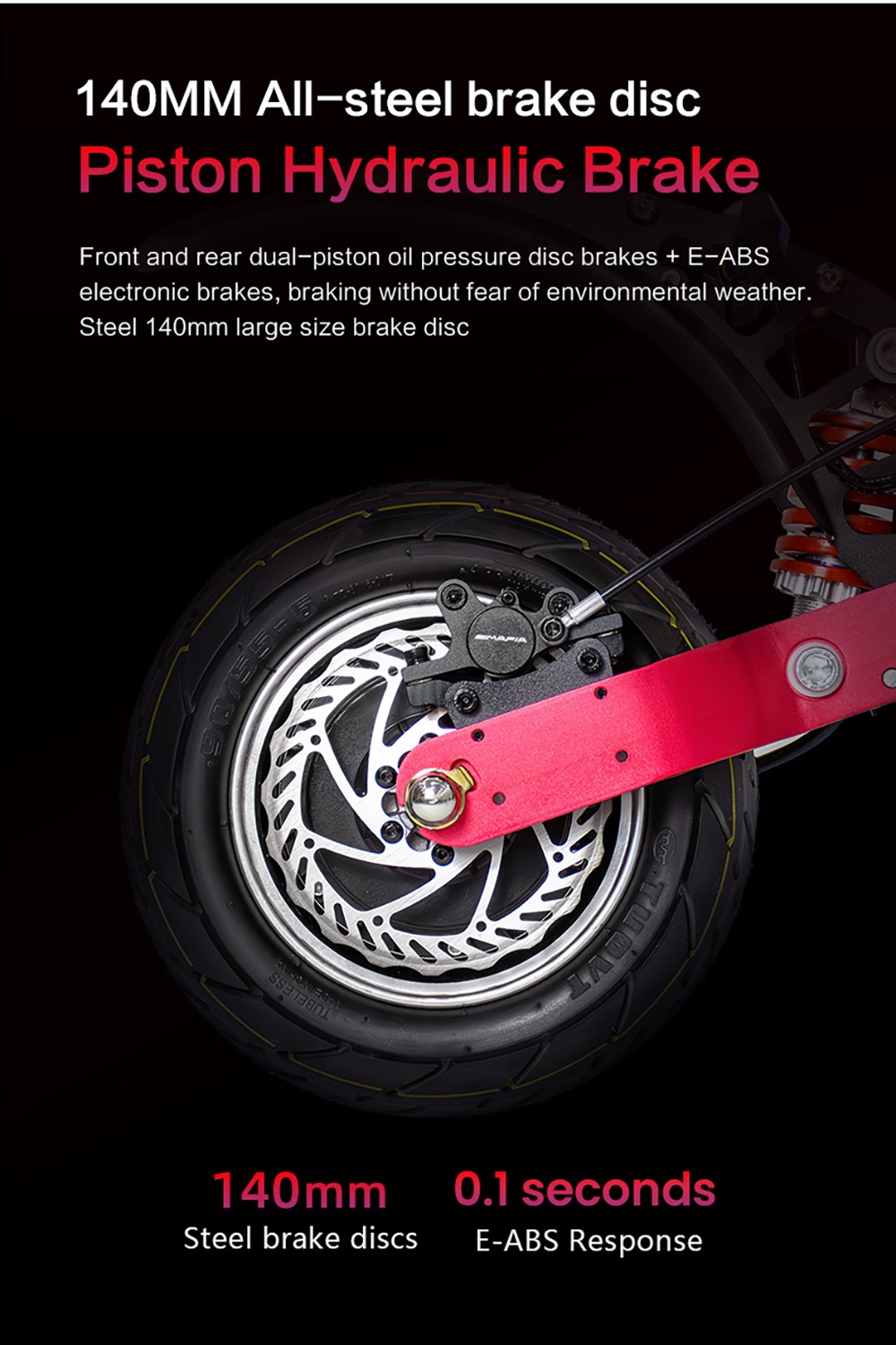 BOYUEDA Q7 Pro Max Electric Scooter, 1600W*2 Motor, 52V 28AH Battery, 10-inch Tire, 70km/h Max Speed, 110km Range, Dual Hydraulic Disc Brakes, Front Hydraulic Shock Absorber & Rear Spring Shock Absorber, LCD Display