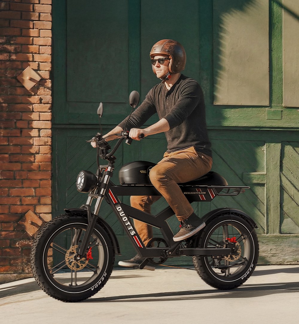 DUOTTS F20 Elektrofahrrad, 750-W-Motor, 52-V-27-Ah-Akku, 20 x 4,0 Zoll große dicke Reifen, 50 km/h Höchstgeschwindigkeit, 120 km Reichweite, Vollfederung, Federstoßdämpfung, hydraulische Scheibenbremsen