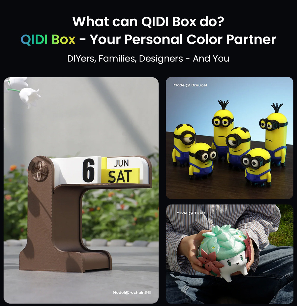 QIDI Filament Dryer Box for PLUS4 3D Printer, 65℃ Drying & Sealed Storage, 16-Color Multi-Material Printing, Automatic Filament Refill, NFC Smart Detection, Holds 4 Spools