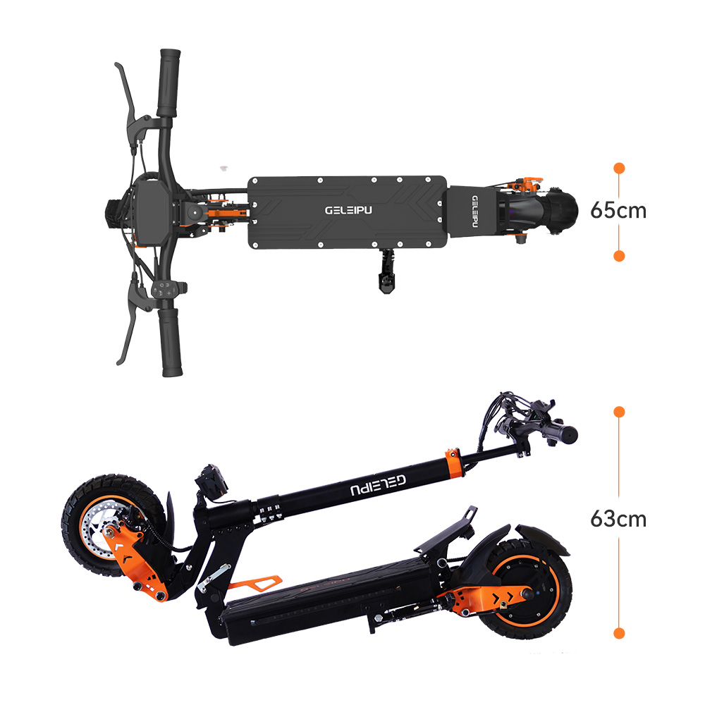 GELEIPU Z1 Elektroroller, 1200W Motor, 48V 20Ah Batterie, 10 Zoll Reifen, 60 km/h Höchstgeschwindigkeit, 60 km Reichweite, Vorder- und Hinterrad-Scheibenbremse, Vierarm-Stoßdämpfer
