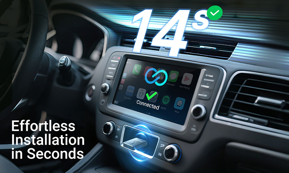 MINIX CA505 2 az 1-ben vezet&eacute;kes CP/AA - vezet&eacute;k n&eacute;lk&uuml;li adapter