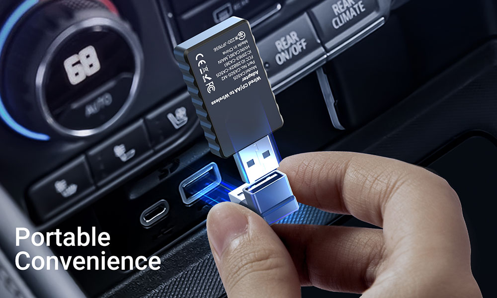 MINIX CA505 2 az 1-ben vezet&eacute;kes CP/AA - vezet&eacute;k n&eacute;lk&uuml;li adapter