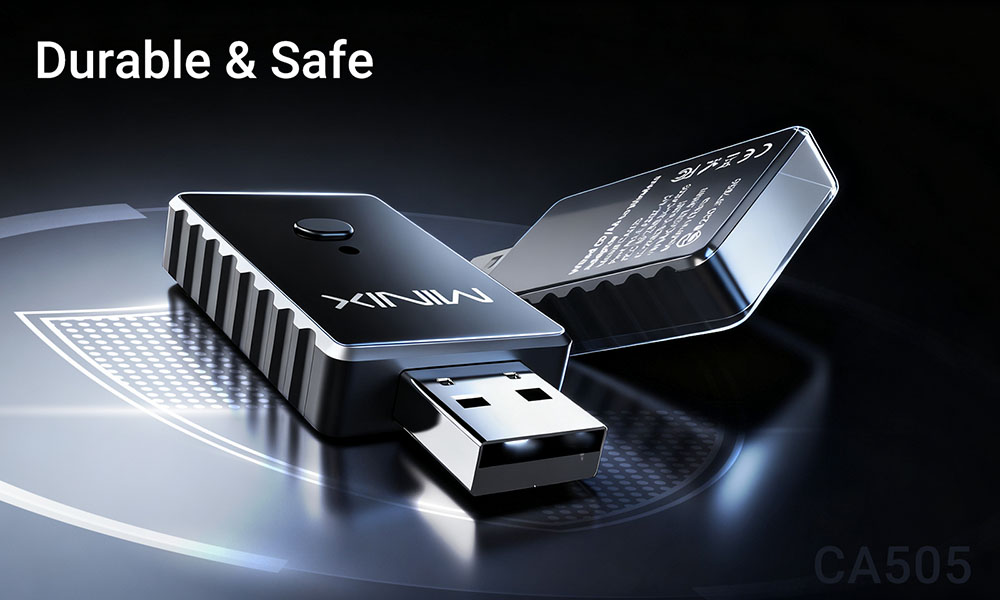 MINIX CA505 2 az 1-ben vezet&eacute;kes CP/AA - vezet&eacute;k n&eacute;lk&uuml;li adapter