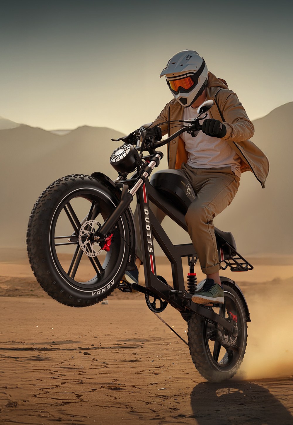 DUOTTS F20 Electric Bike 750W Motor 52V 27Ah Battery 20*4.0 Inch Fat Tire 50km/h Max Speed up to 120km Range with Full Suspension, Spring Shock Absorption, Hydraulic Disc Brakes - Black