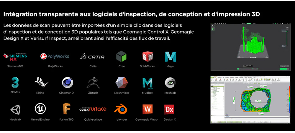 Creality Raptor Pro Scanner 3D, laser bleu NIR 22+7, vitesse de numérisation de 60 ips, objets entre 5 et 4 000 mm, numérisation couleur 24 bits, précision de 0,02 mm, anti-tremblement