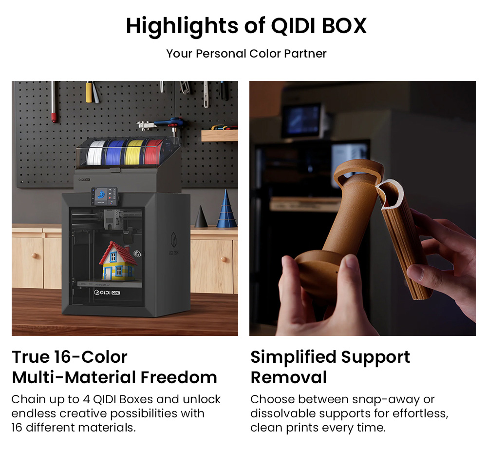 QIDI Q2C 3D Printer, 600mm/s Speed, 370°C All-Metal Hotend, Multi-Material Printing, 270×270×256mm Build Volume, CoreXY System, Auto Leveling & PEI Magnetic Plate