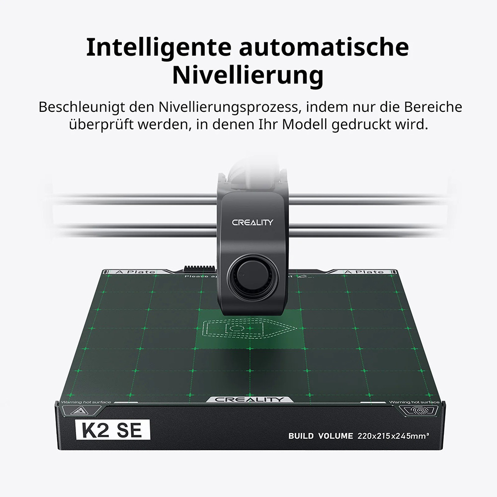 Creality K2 SE Combo 3D-Drucker mit Gehäuse, 500 mm/s Geschwindigkeit, 0,1 mm Präzision, 220×215×245 mm Bauraum, automatische Nivellierung, 300 °C Düse für Mehrmaterialdruck