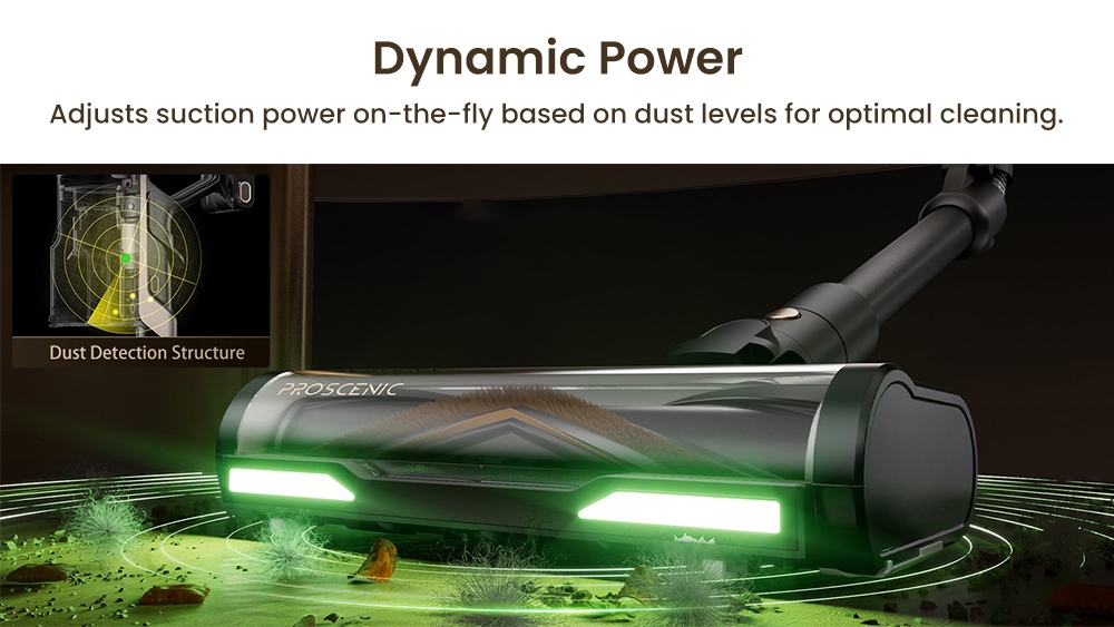 Proscenic P20 OnePass Cordless Vacuum Cleaner, 70000Pa Suction, 70-Min Runtime, 680W Brushless Motor, 180&deg; Bendable Tube, Wet & Dry Cleaning with Extra Water Tank