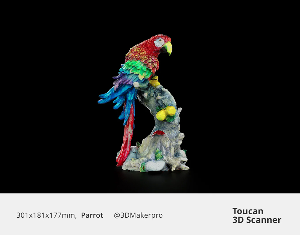 3DMakerpro Toucan Standard 3D Szkenner, 0,03mm Pontoss&aacute;g, &ouml;n&aacute;ll&oacute; T&ouml;bbfunkci&oacute;s, Kettős FOV 135&times;185mm - 1000&times;750mm, 48MP Sz&iacute;nes, 6600mAh Akkumul&aacute;tor, Wi-Fi 6