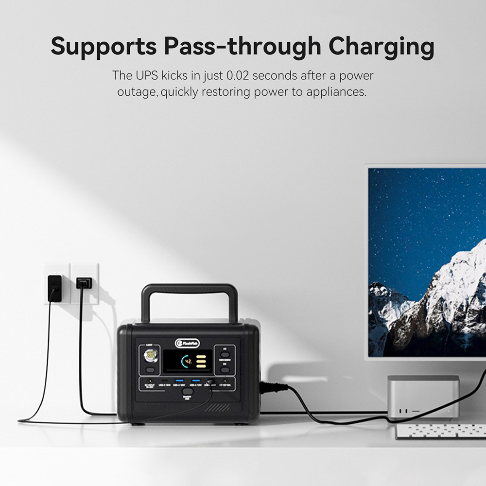 Flashfish T200 200W Tragbare Powerstation, 153,6Wh LiFePO4-Batterie, 400W Spitze, Reiner Sinuswellen-AC, 60W PD USB-C Schnellaufladung, 6 Ausgänge, Solargenerator für Zuhause/Camping/Notfälle