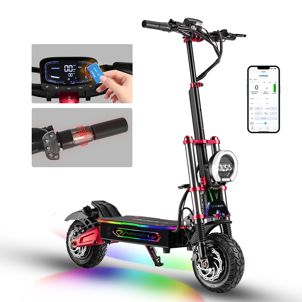 BOYUEDA S5-11 Electric Scooter, 2*3000W Motor, 60V 38AH Battery, 11-inch Tire, 85km/h Max Speed, 120km Range, Dual Hydraulic Disc Brakes, Hydraulic Shock Absorber, LCD Display