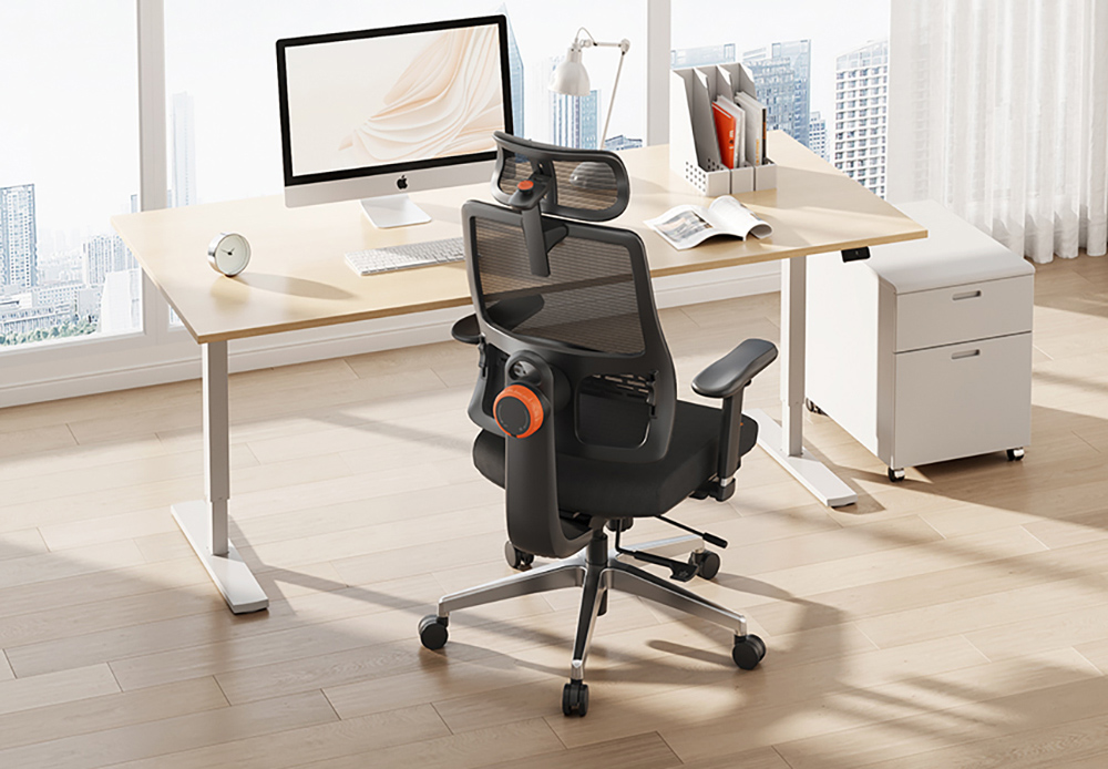 NEWTRAL MagicH-BPro Ergonomic Chair with Footrest, Auto-Following Backrest Headrest, Adaptive Lower Back Support, Adjustable Armrest, 3 Positions to Lock - Black