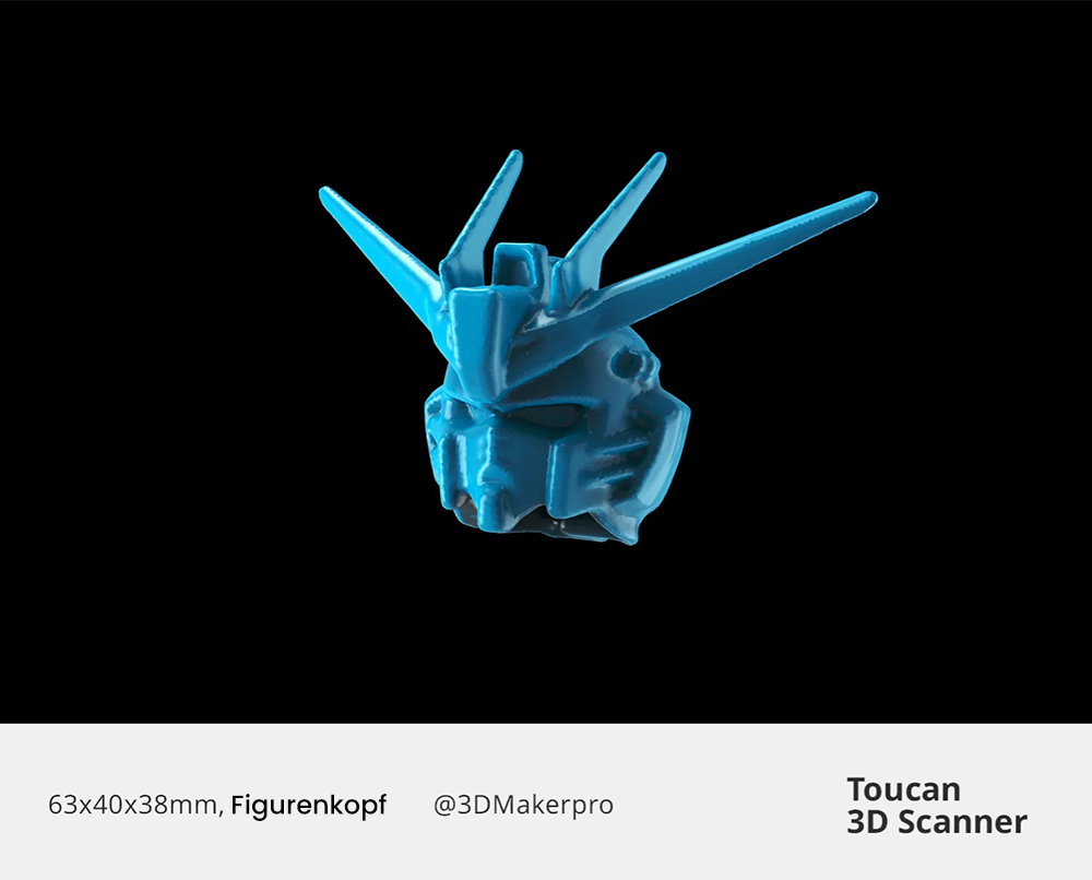 3DMakerpro Toucan Standard 3D-Scanner, 0,03mm Genauigkeit, Unabhängiges All-in-One, Dual FOV 135×185mm - 1000×750mm, 48MP Farbe, 6600mAh Akku, Wi-Fi 6