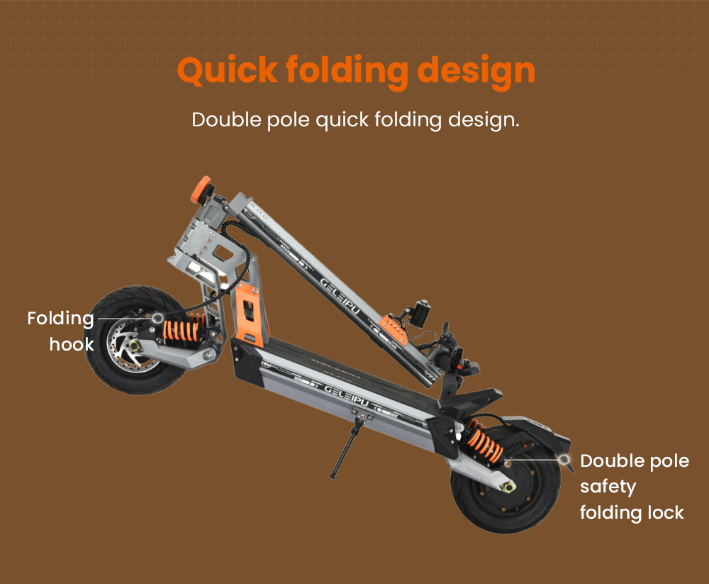 GELEIPU GT EVO Electric Scooter, 1600W*2 Motor, 60V 36Ah Battery, 11 inch Tires, 86km/h Max Speed, 95km Range, Hydraulic Brakes, Hydraulic Spring Shock Absorber