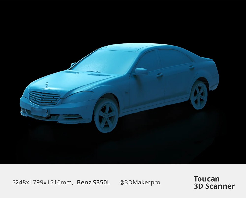 3DMakerpro Toucan Standard 3D-Scanner, 0,03mm Genauigkeit, Unabhängiges All-in-One, Dual FOV 135×185mm - 1000×750mm, 48MP Farbe, 6600mAh Akku, Wi-Fi 6