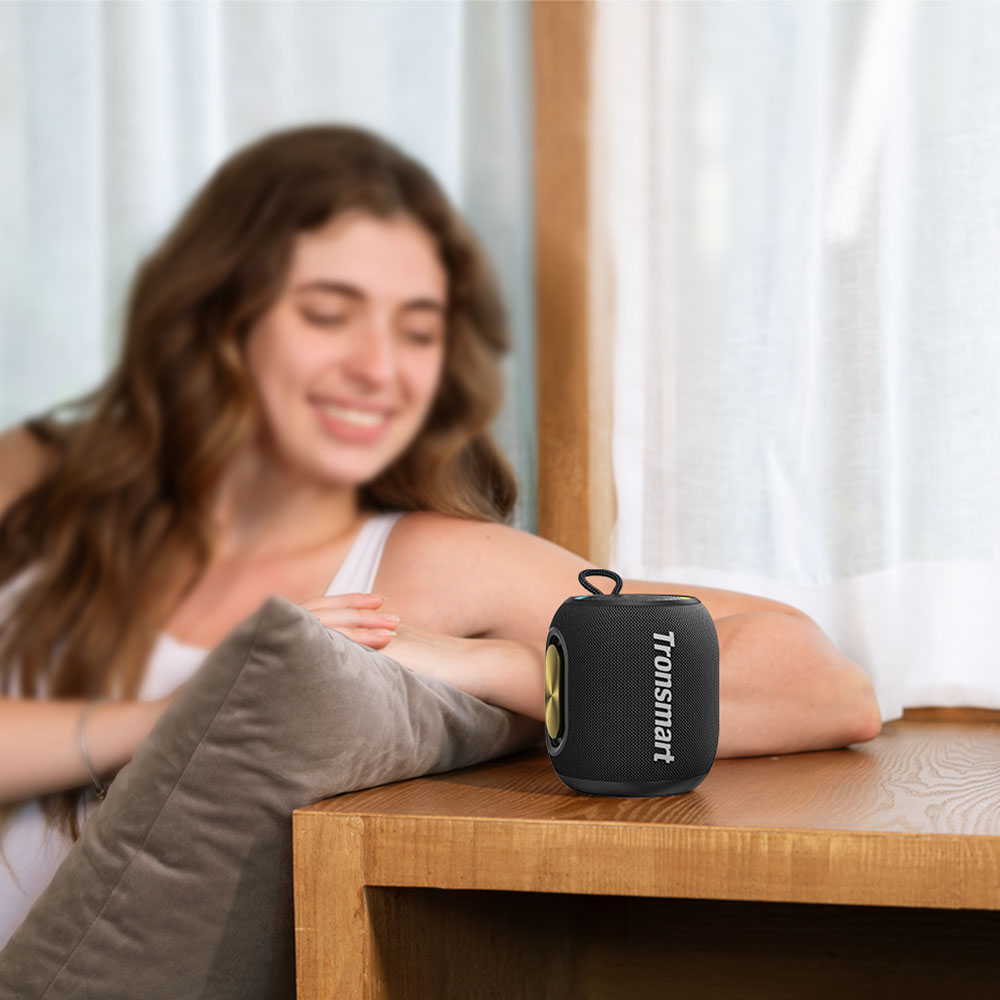 Tronsmart T8 Mini Portable Outdoor Speaker, 16W Output, Up to 20H of Battery Life, IPX7 Waterproof - Black