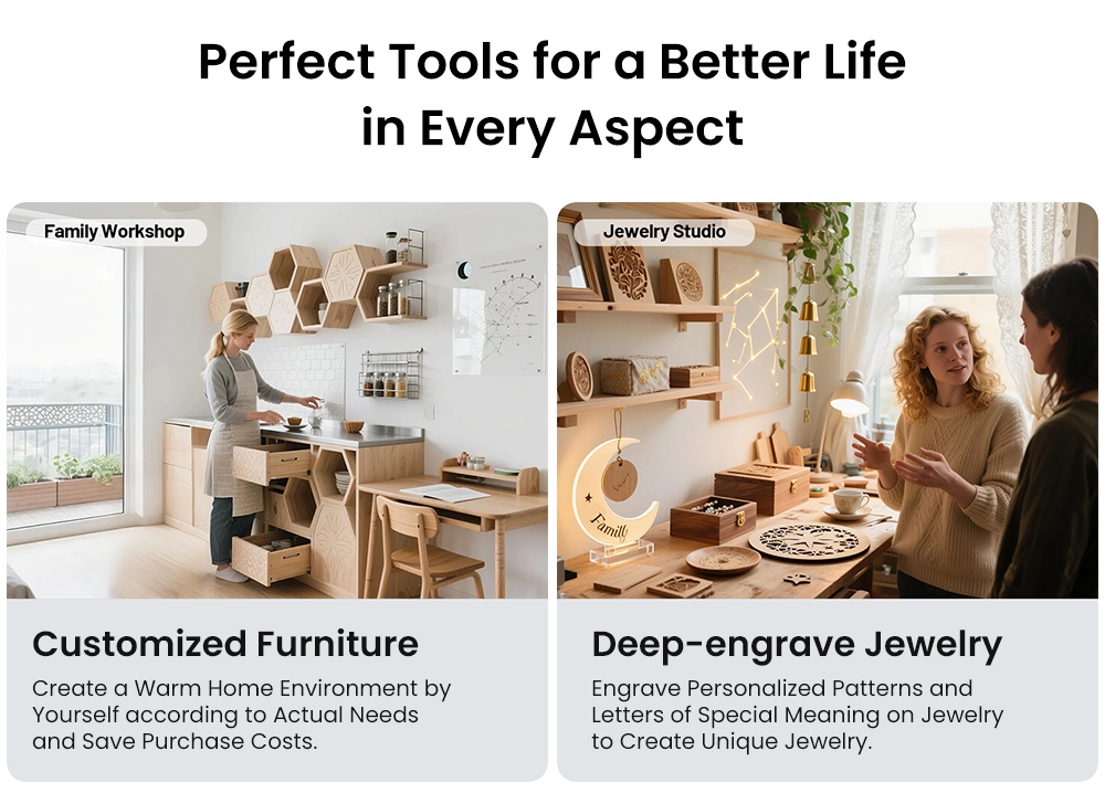 TWO TREES TTC450 Ultra CNC Router Machine, 500W Spindle, Dual CNC & Laser Modes, 0.05mm High Precision, 3.5" IPS Touch Screen, 460x460x100mm Working Area, Compatible with Metal/Acrylic/Wood