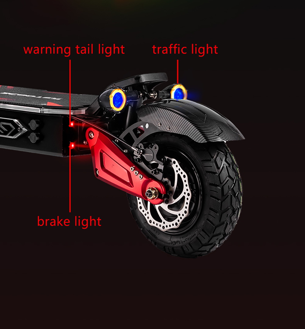 BOYUEDA S5-11 Elektromos Roller, 2*3000W-os Motor, 60V 38AH Akkumulátor, 11 hüvelykes Gumiabroncs, 85km/h Max. Sebesség, 120km Hatótávolság, Dupla Hidraulikus Tárcsafék, Hidraulikus Lengéscsillapító, LCD Kijelző