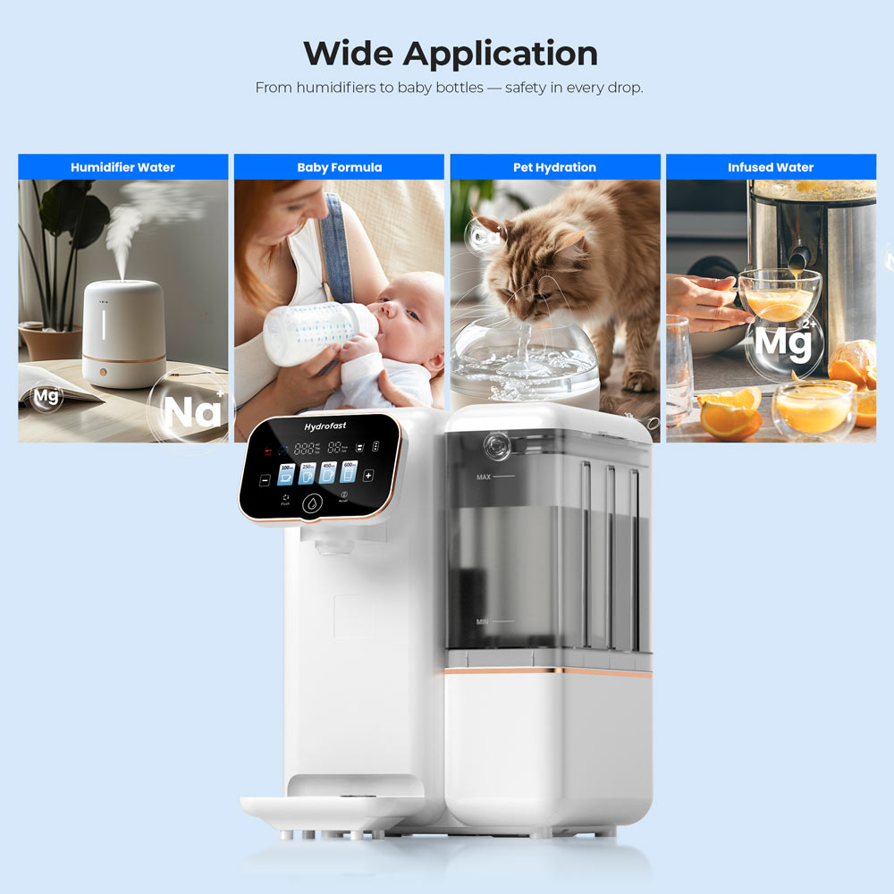 Hydrofast B100 Countertop Water Purifier, Room Temperature, Reverse Osmosis Water Filter for Home, Office