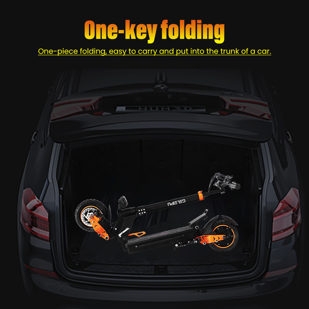 GELEIPU Z1 Elektroroller, 1200W Motor, 48V 20Ah Batterie, 10 Zoll Reifen, 60 km/h Höchstgeschwindigkeit, 60 km Reichweite, Vorder- und Hinterrad-Scheibenbremse, Vierarm-Stoßdämpfer