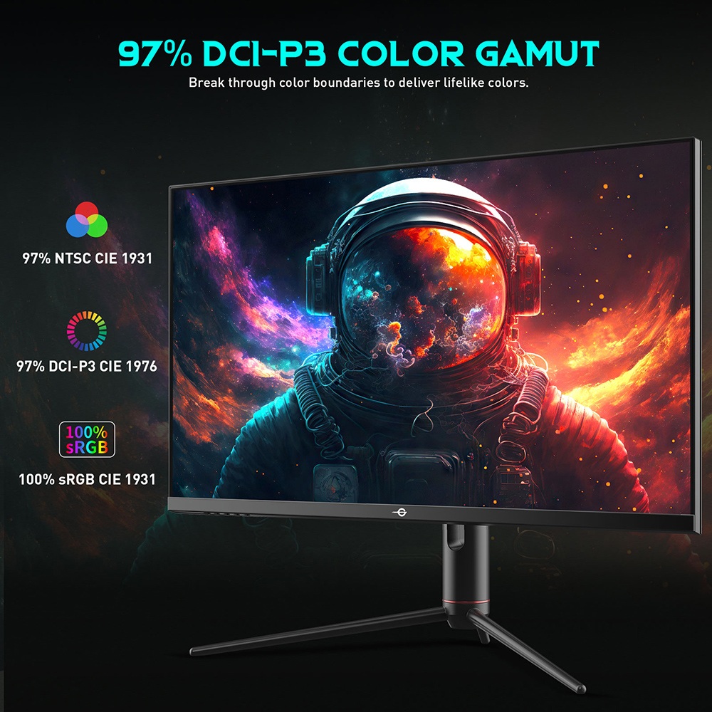 TITAN ARMY P32A2S2 Gaming Monitor, 2560 x 1440 QHD FAST IPS Panel, 240Hz Refresh Rate, HDR400, 1ms GTG, GamePlus Mode, Adaptive Sync, PIP/PBP Split Screen, 2*HDMI 2.1 2*DP 1.4, E-Sport Backlights, Adjustable Stand