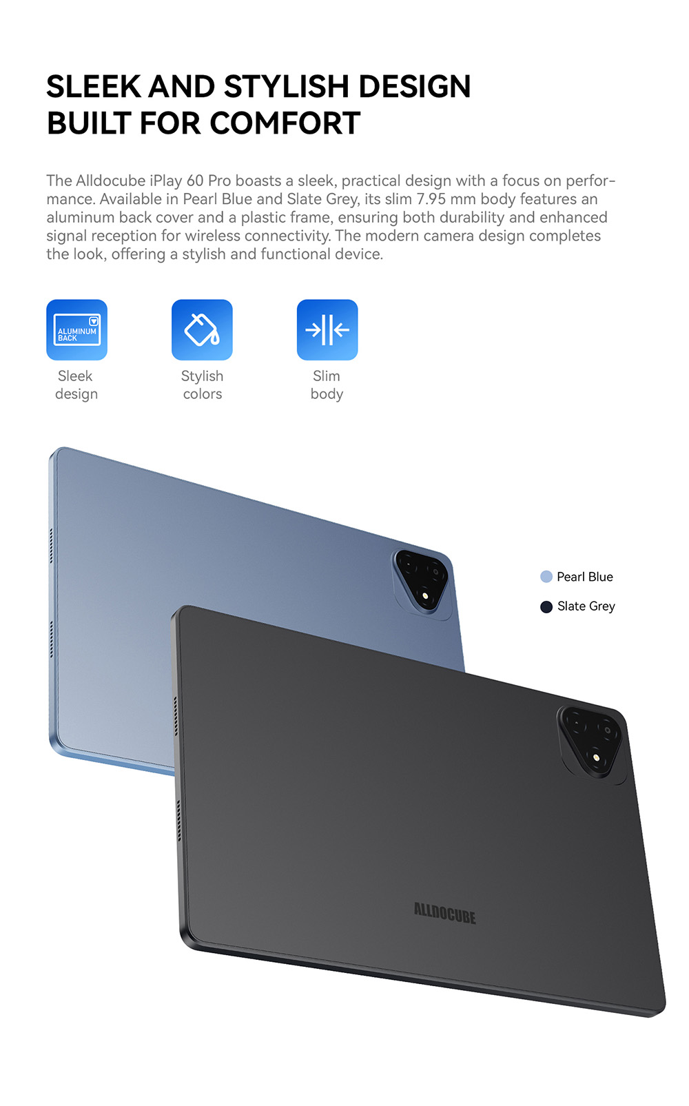 ALLDOCUBE iPlay 60 Pro Tablette, &eacute;cran IPS 10,95 pouces 1920*1200 90Hz, Android 14, MediaTek G99, 6GB RAM 128GB ROM, Bluetooth 5.2, Widevine L1, double 4G LTE, GPS/Galileo/GLONASS/Beidou, batterie 7000mAh, charge rapide 18W, d&eacute;verrouillage facial