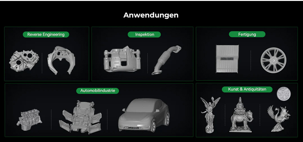 Creality Raptor Pro 3D-Scanner, 22+7 blauer Laser NIR, 60fps Scangeschwindigkeit, Objekte zwischen 5-4000mm, 24-Bit Vollfarbscan, 0,02mm Genauigkeit, Anti-Verwacklung