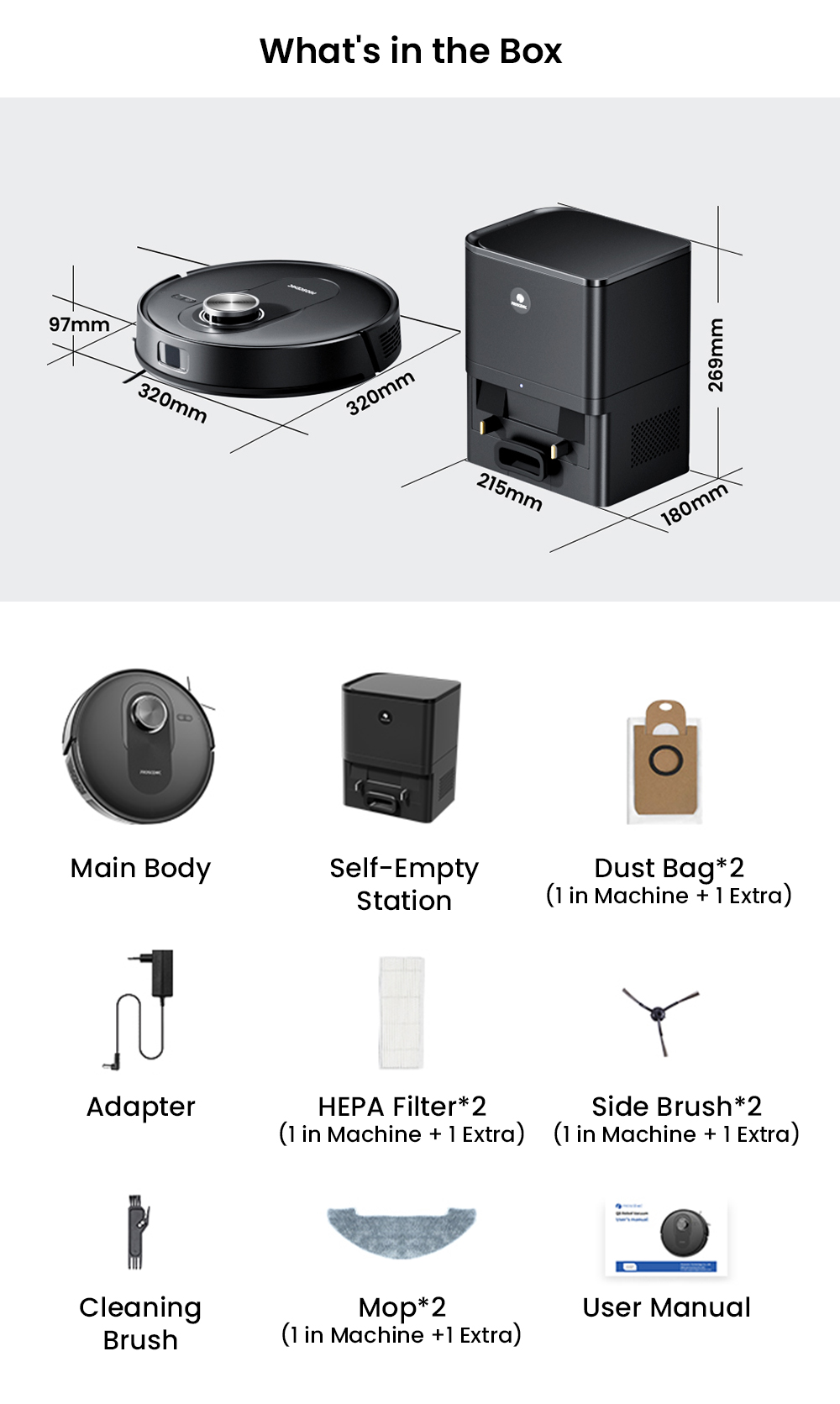 Proscenic Q8 Max+ Robotporsz&iacute;v&oacute; &eacute;s Felmos&oacute;, 8000Pa Sz&iacute;v&oacute;erő, 200 perc &Uuml;zemidő, 3200mAh Akkumul&aacute;tor, 60 napos Automatikus Portart&aacute;ly-&uuml;r&iacute;t&eacute;s, 3L Porzs&aacute;k, LDS LiDAR Navig&aacute;ci&oacute;, T&ouml;bbszintes T&eacute;rk&eacute;pez&eacute;s, Alkalmaz&aacute;s- &eacute;s Hangvez&eacute;rl&eacute;s