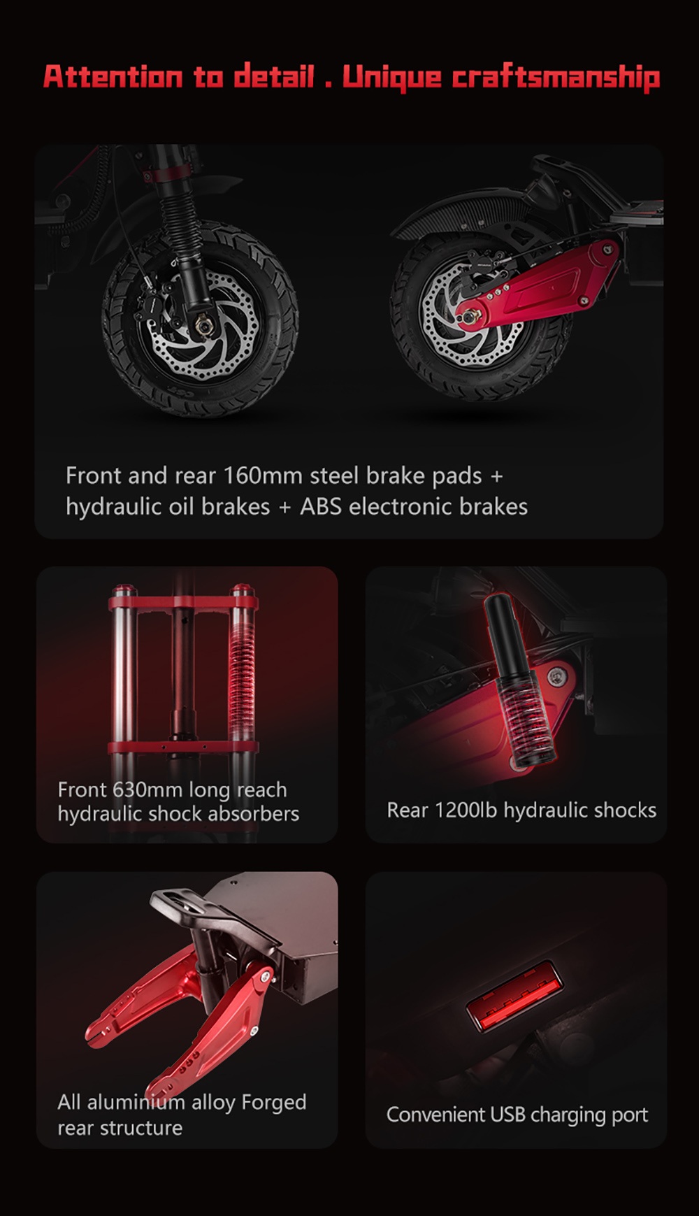 BOYUEDA S5-11 Electric Scooter, 2*3000W Motor, 60V 38AH Battery, 11-inch Tire, 85km/h Max Speed, 120km Range, Dual Hydraulic Disc Brakes, Hydraulic Shock Absorber, LCD Display