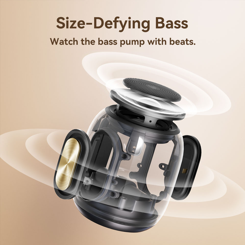 Tronsmart T8 Mini Portable Outdoor Speaker, 16W Output, Up to 20H of Battery Life, IPX7 Waterproof - Black