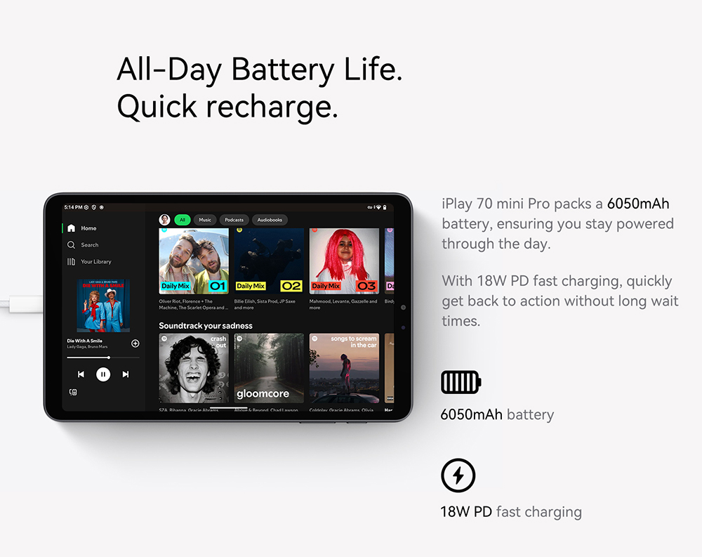 ALLDOCUBE iPlay 70 Mini Pro Android 15 Tablet, 8,4 Zoll 1200*1920 90Hz IPS-Display, MTK MT8791 8 Kernel, 8 GB RAM, 128 GB ROM, 13 MP + 5 MP Kamera, WiFi 6, Bluetooth 5.4, GPS/Glonass/Beidou/Galileo, 6050 mAh Akku, Dual-Lautsprecher, Dual-SIM