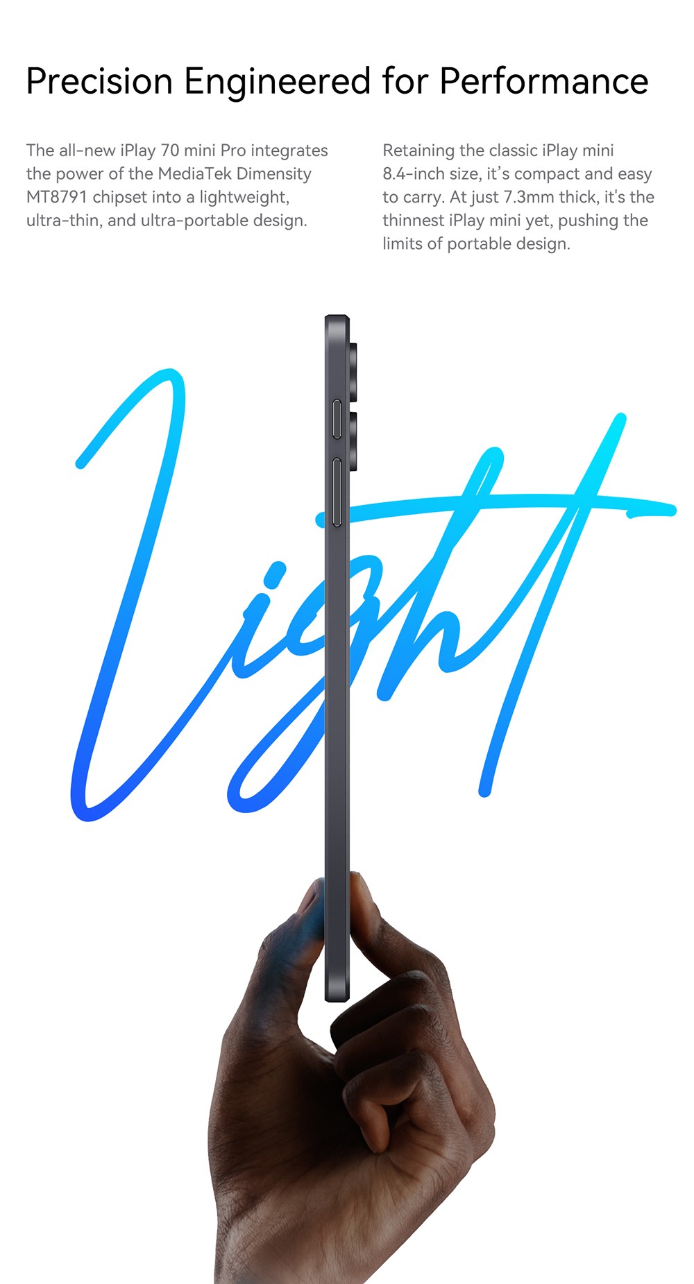 ALLDOCUBE iPlay 70 Mini Pro Android 15 Tablet, 8.4 inch 1200*1920 90Hz IPS Screen, MTK MT8791 8 Cores, 8GB RAM 128GB ROM, 13MP+5MP Camera, WiFi 6 Bluetooth 5.4, GPS/Glonass/Beidou/Galileo, 6050mAh Battery, Dual Speakers, Dual SIM