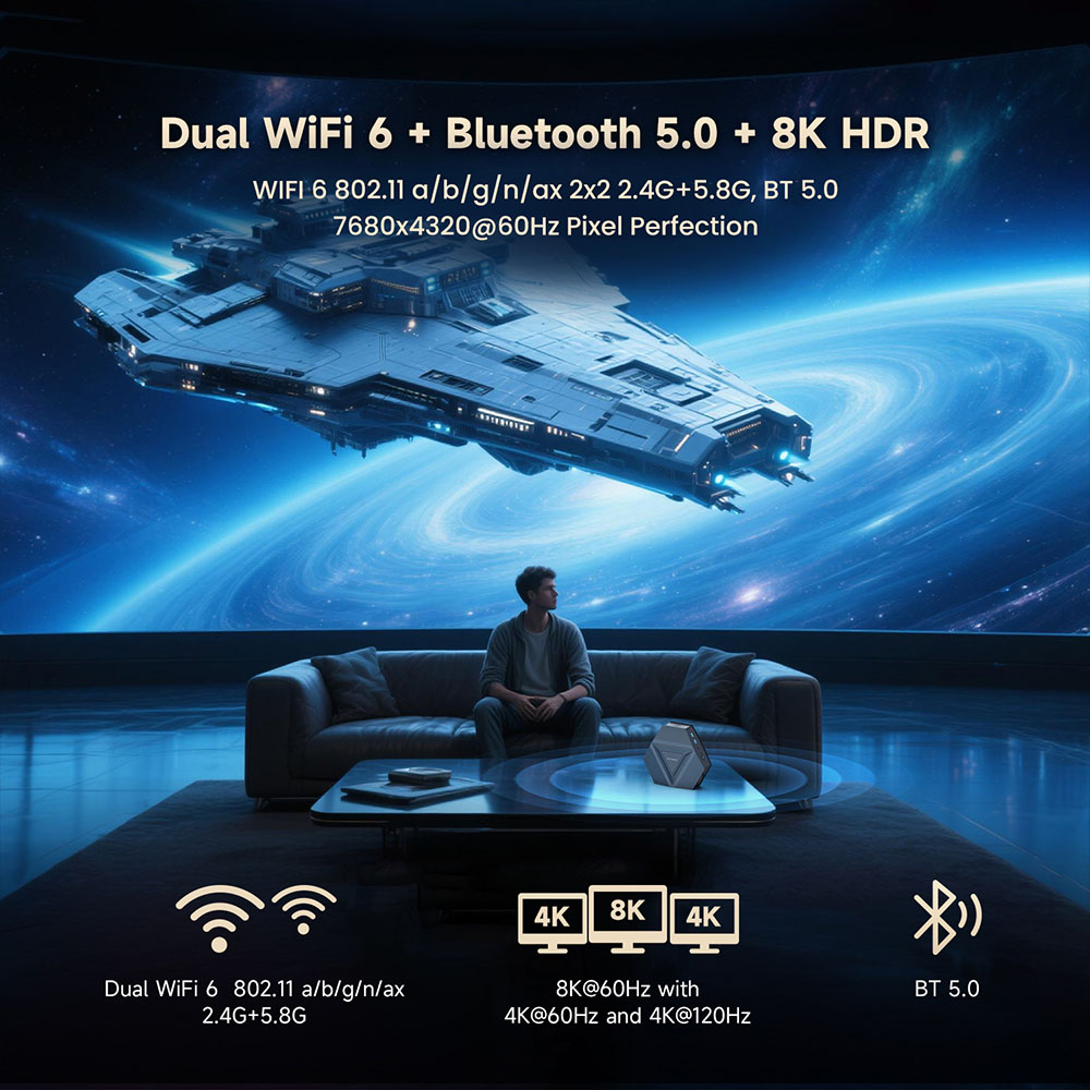 ALLIWAVA GH9 Mini PC, Intel Core i9-12900HK 14 mag, max. 5,0 GHz, 32 GB RAM, 1 TB SSD, Mini asztali sz&aacute;m&iacute;t&oacute;g&eacute;p, HDMI+USB-C+DP h&aacute;romkijelzős, WiFi 6, Bluetooth 5.0, 4*USB3.2, 2*2.5G RJ45, 1*Audio Jack