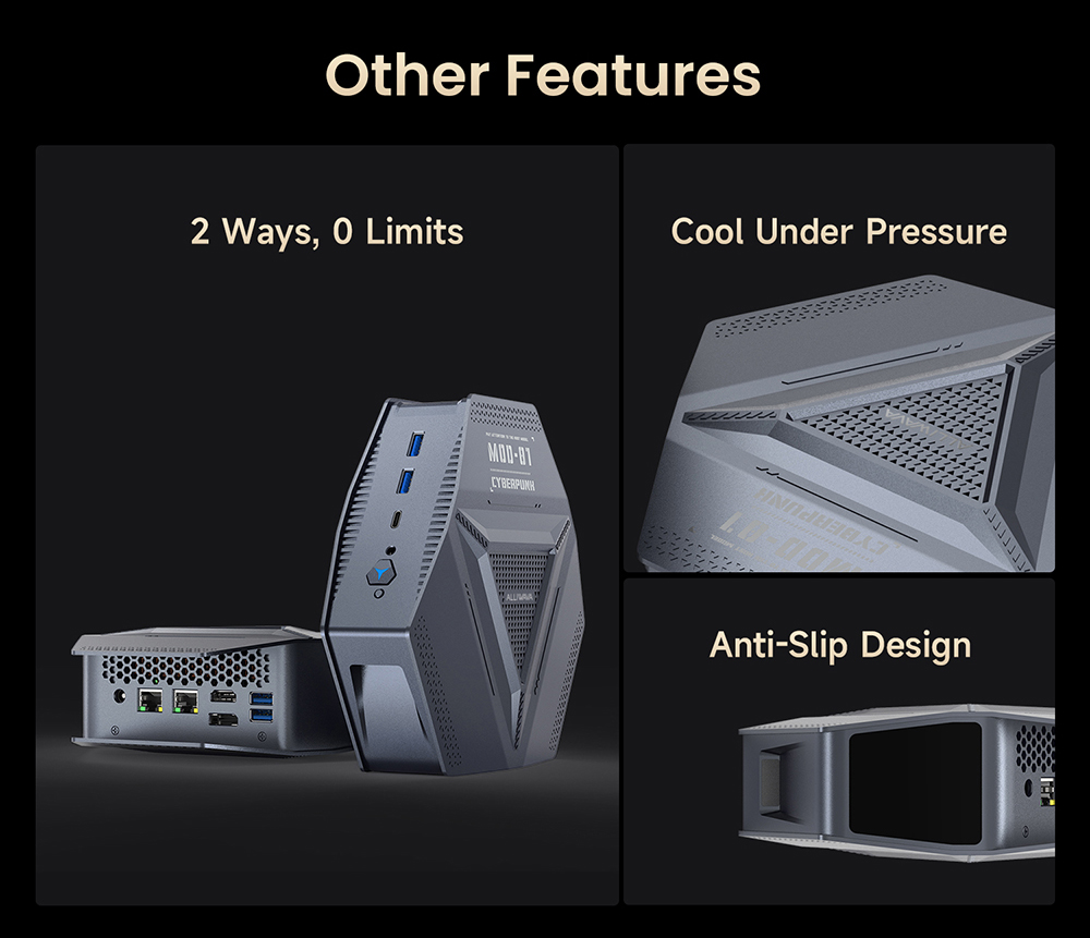 ALLIWAVA GH9 Mini PC, Intel Core i9-12900HK 14 mag, max. 5,0 GHz, 32 GB RAM, 1 TB SSD, Mini asztali sz&aacute;m&iacute;t&oacute;g&eacute;p, HDMI+USB-C+DP h&aacute;romkijelzős, WiFi 6, Bluetooth 5.0, 4*USB3.2, 2*2.5G RJ45, 1*Audio Jack