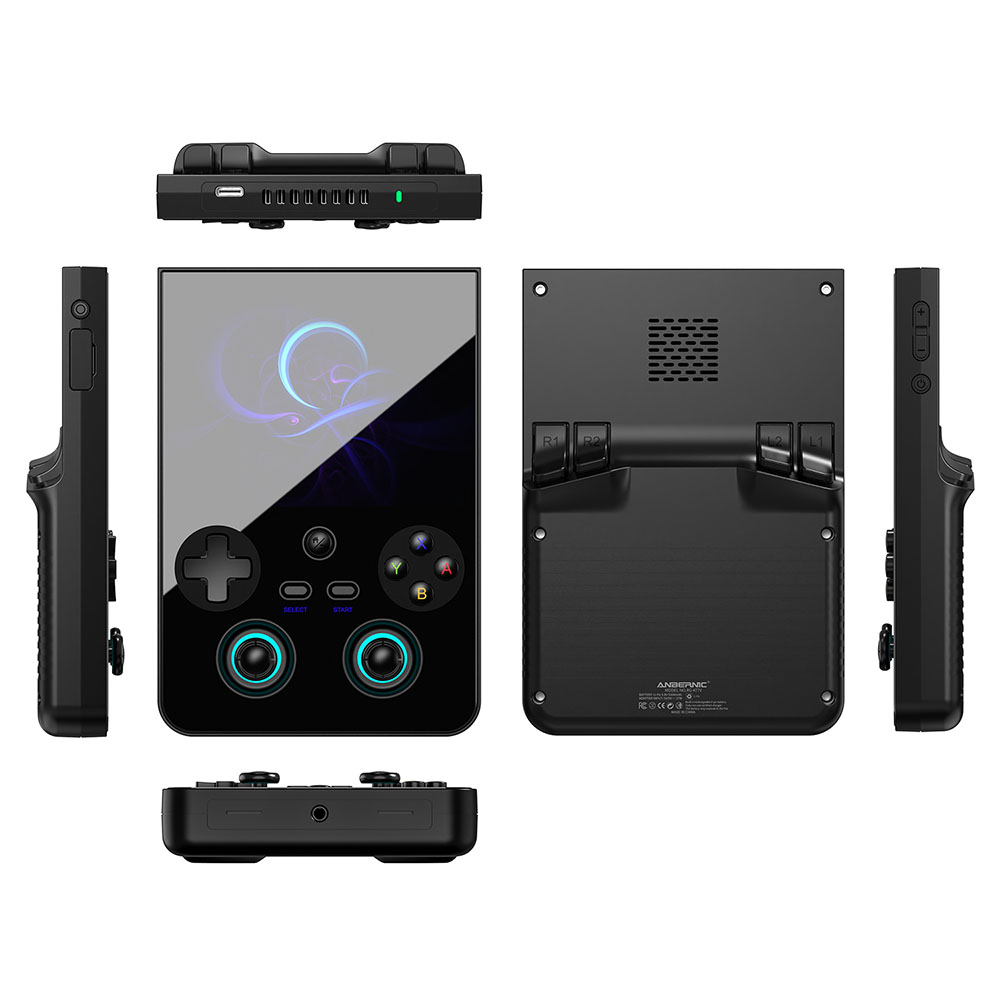 ANBERNIC RG477V Game Console, 12GB RAM 256GB Storage, 4.7 inch 1280*960 120Hz Screen, Dimensity 8300 Octa-core, WiFi 6E Bluetooth 5.3, 8 Hours Battery Life - Black
