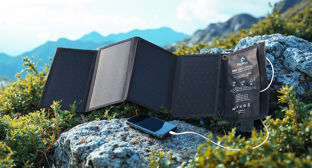 BigBlue SolarPowa 28 28W Solarpanel (ohne Amperemeter), 25,4% hoher Wirkungsgrad, intelligentes Laden, USB-A/USB-C-Ausg&auml;nge f&uuml;r den Au&szlig;enbereich und Powerstations