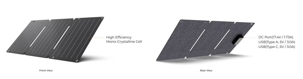 BigBlue SolarPowa 30 30W Faltbares Solarpanel, IP68 Wasserdicht, Hoher Wirkungsgrad, Laden bei schwachem Licht, DC/USB-A/USB-C Ausg&auml;nge f&uuml;r den Au&szlig;enbereich und Powerstations