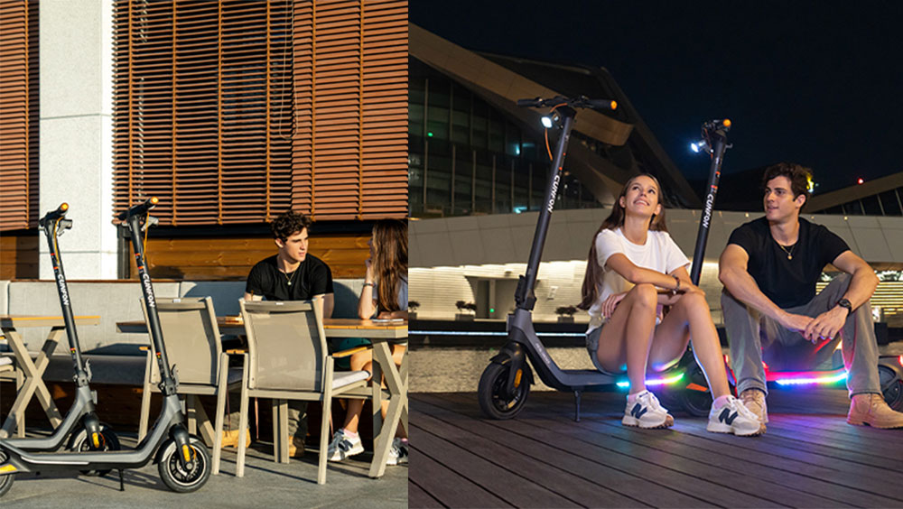 CUNFON RS300 Elektroroller, 500-W-Motor, 36-V-10,4-Ah-Akku, 10-Zoll-Reifen, 30 km/h H&ouml;chstgeschwindigkeit, 40 km Reichweite, Trommelbremse + elektronische Bremse, App-Steuerung