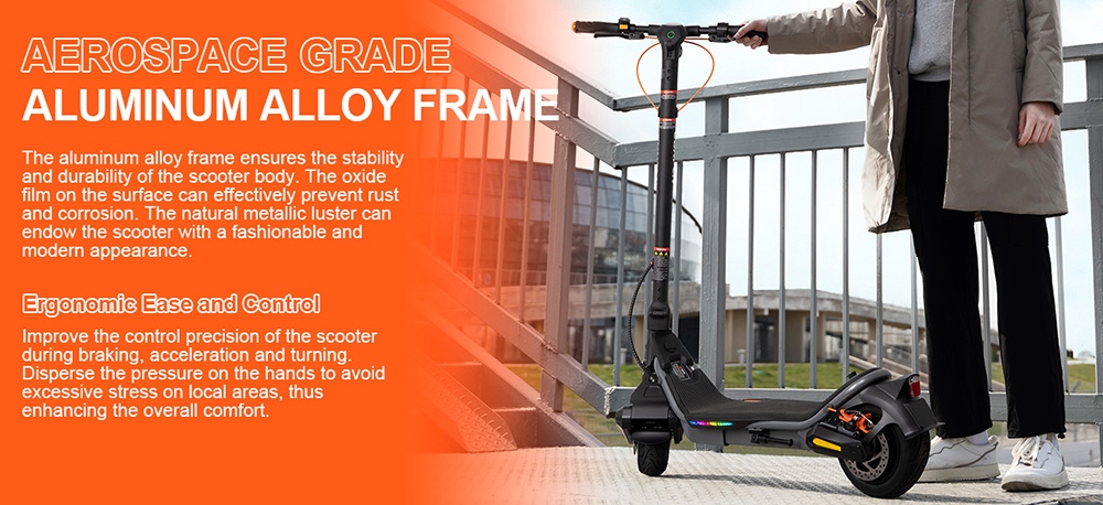 CUNFON RS500 Elektroroller, ABE-zertifiziert, 500-W-Motor, 48-V-13-Ah-Akku, 9,5-Zoll-Reifen, 40 km/h H&ouml;chstgeschwindigkeit, 40 km Reichweite, Scheibenbremsen vorne und hinten, App-Steuerung