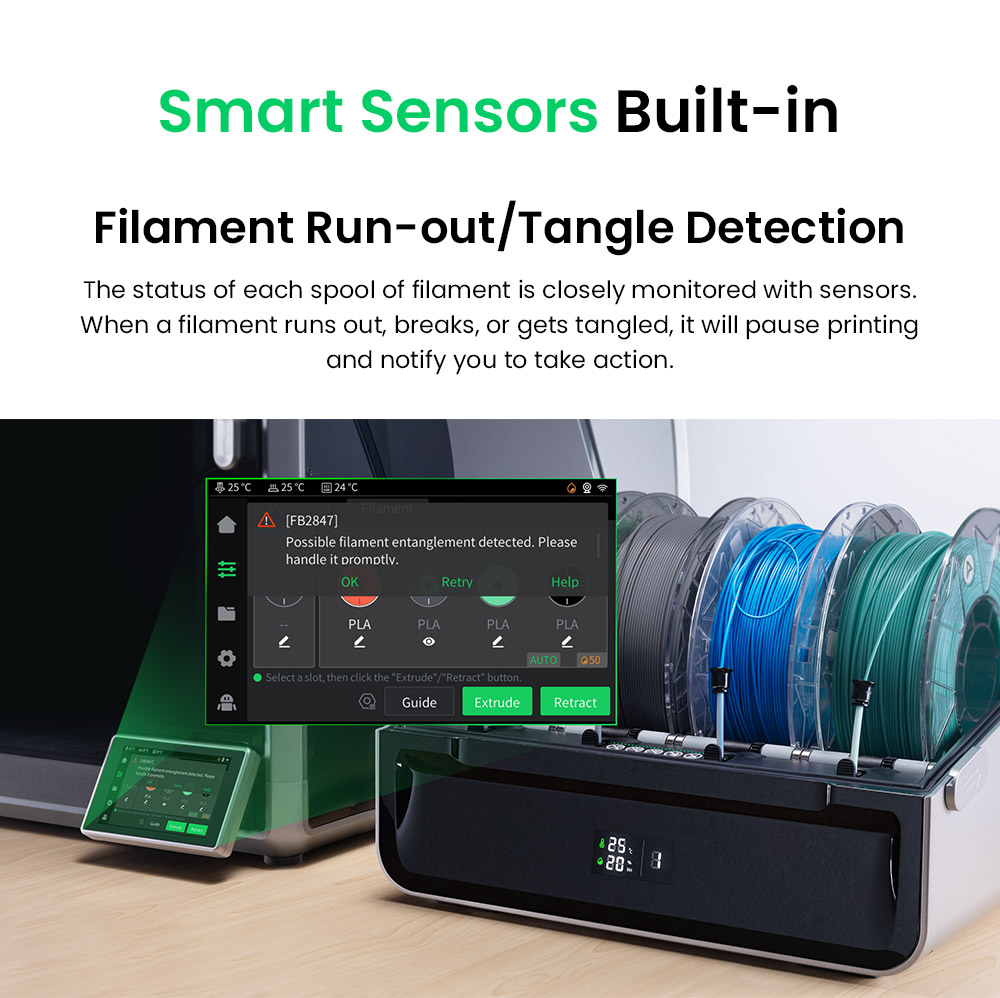 Creality CFS-C Filament System for K1C / K1 Max / K1 / K1 SE, Up to 16 Colors, Auto Cutting, Run-Out Detection & Real-Time Monitoring