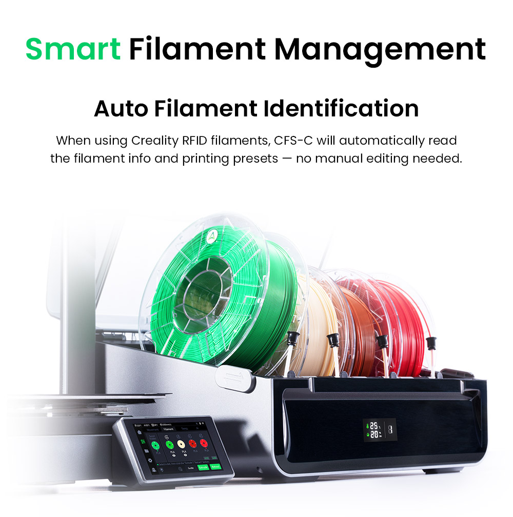 Creality CFS-C Filament System for K1C / K1 Max / K1 / K1 SE, Up to 16 Colors, Auto Cutting, Run-Out Detection & Real-Time Monitoring