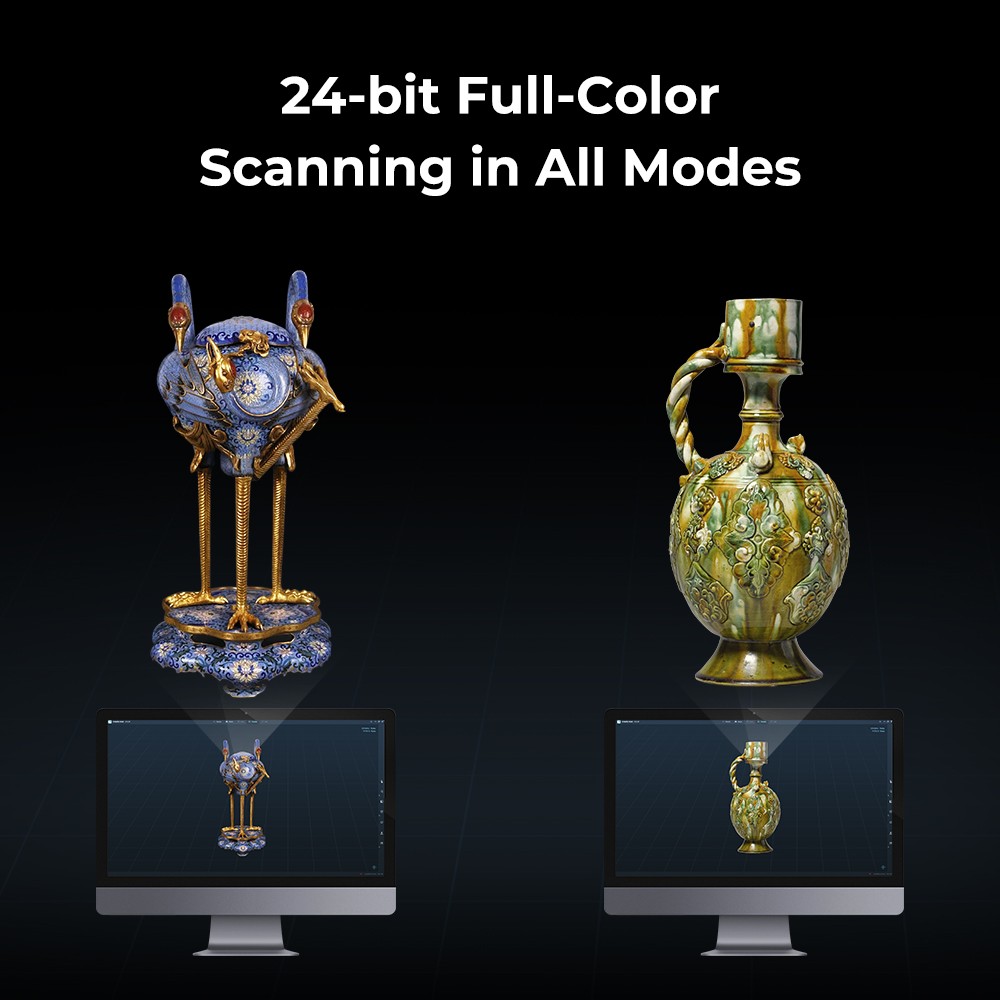 Refurbished Creality Raptor Pro 3D Scanner, 22+7 Blue Laser NIR, 60fps Scanning Speed, Objects Between 5-4000mm, 24-bit Full-Color Scan, 0.02mm Accuracy, Anti-shaking