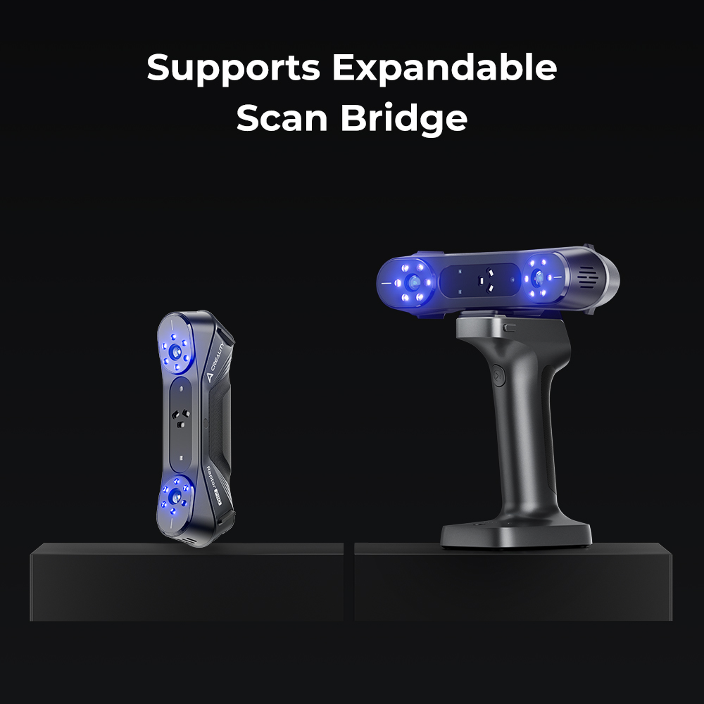 Refurbished Creality Raptor Pro 3D Scanner, 22+7 Blue Laser NIR, 60fps Scanning Speed, Objects Between 5-4000mm, 24-bit Full-Color Scan, 0.02mm Accuracy, Anti-shaking