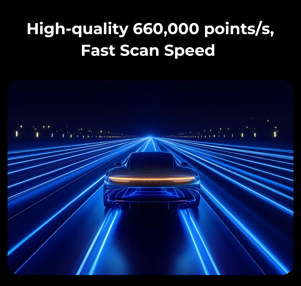 Refurbished Creality Raptor Pro 3D Scanner, 22+7 Blue Laser NIR, 60fps Scanning Speed, Objects Between 5-4000mm, 24-bit Full-Color Scan, 0.02mm Accuracy, Anti-shaking
