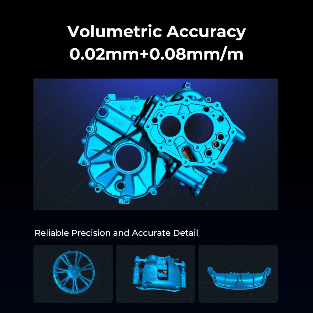 Refurbished Creality Raptor Pro 3D Scanner, 22+7 Blue Laser NIR, 60fps Scanning Speed, Objects Between 5-4000mm, 24-bit Full-Color Scan, 0.02mm Accuracy, Anti-shaking