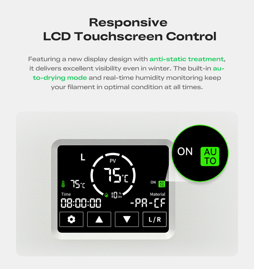 Creality SpacePi X4L Filament Dryer, 4-Spool, Dual Heating Chambers, LCD Touchscreen & Moisture-Proof Sealing, for PLA, PETG & Multi-Material Filaments